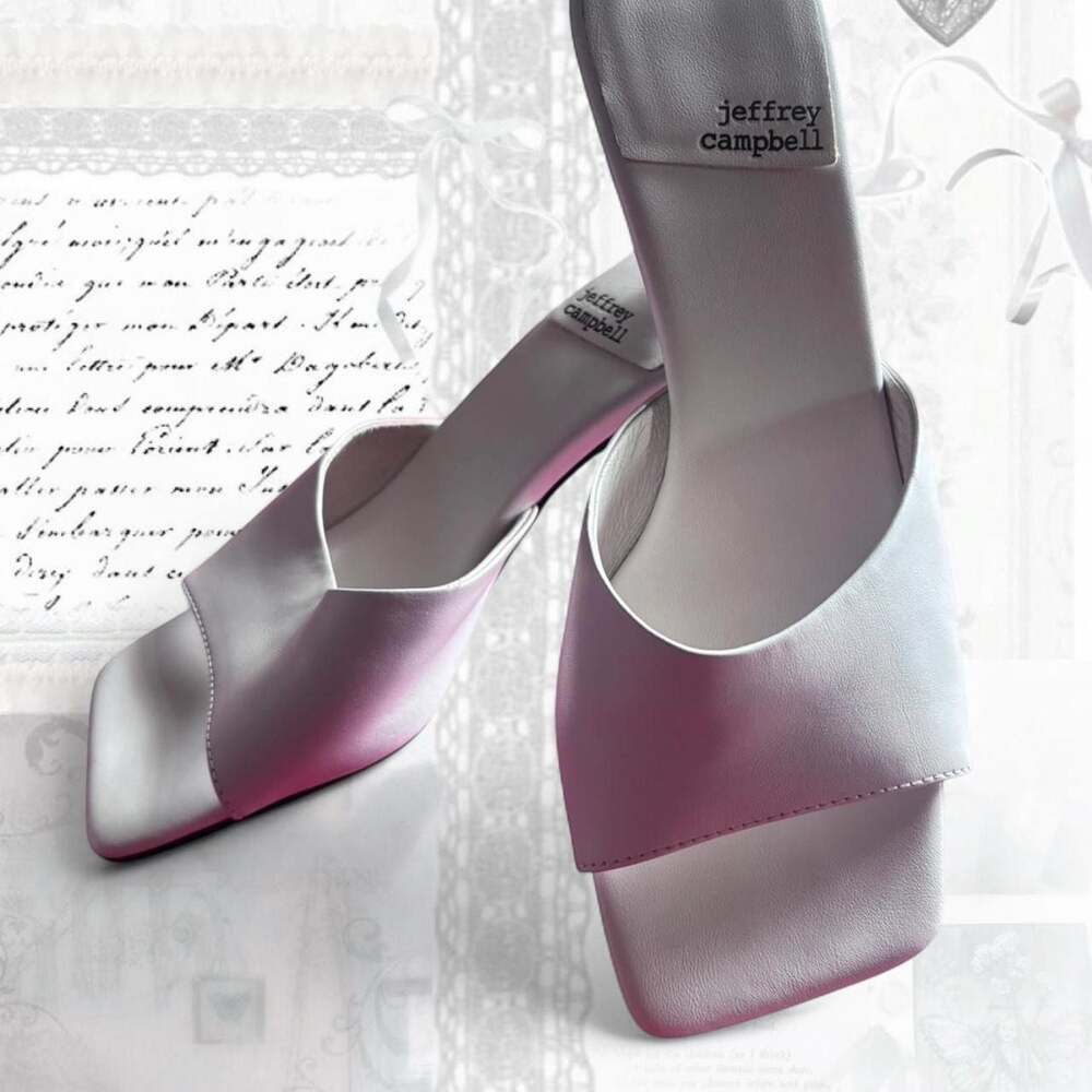 Jeffrey Campbell Square Toe Mule Leather Sandals